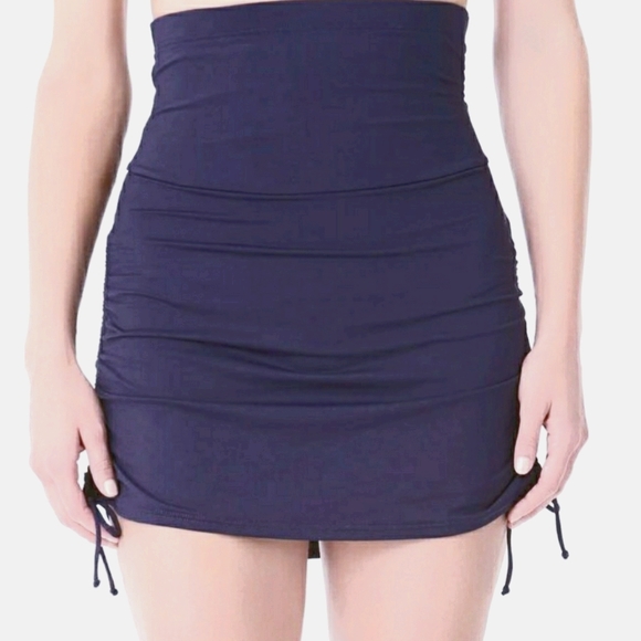 unknown Other - High Waisted Navy Swim Skirt Tummy Control